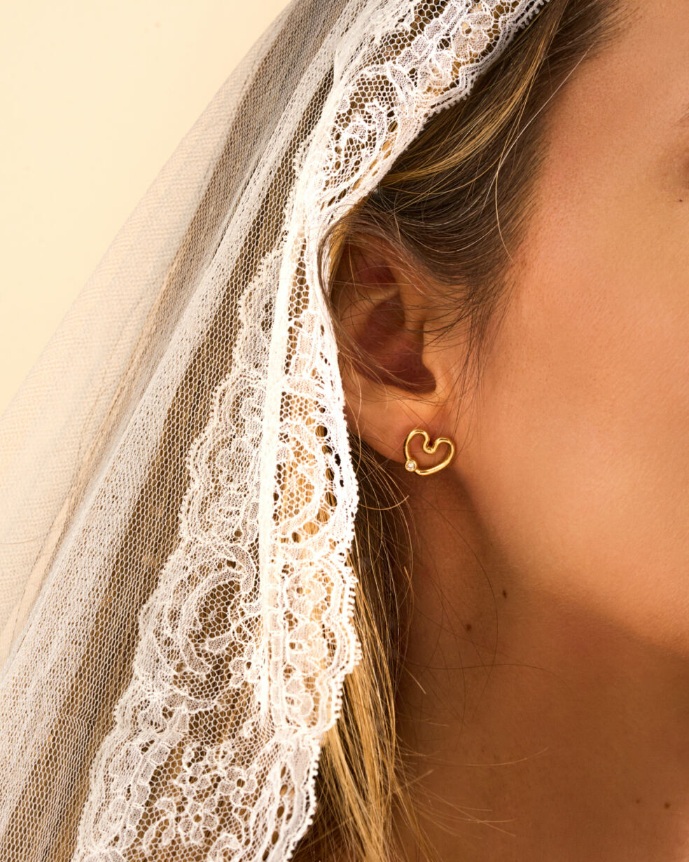 Boucles d'oreilles Coeur Amour Serties Diamant