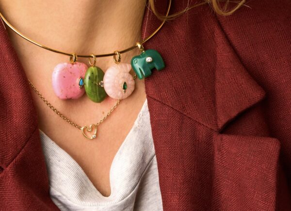 Collier chaîne Coeur Amour Serti Diamant