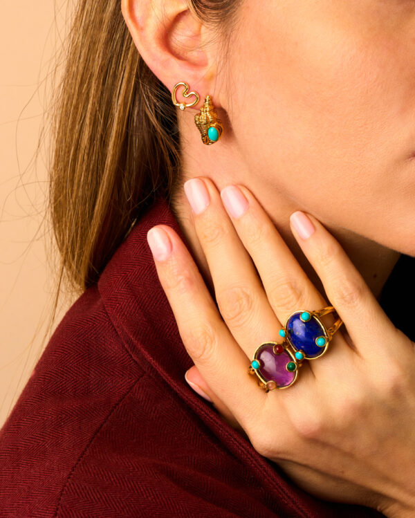 Boucles d'oreilles Coeur Amour Serties Diamant