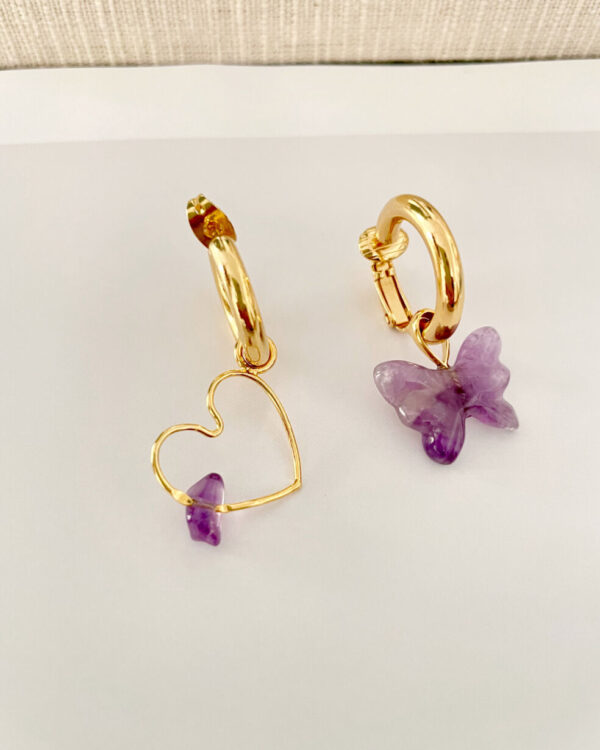 Mono Hoop Earring Anaïs . Pierced ear or Clip