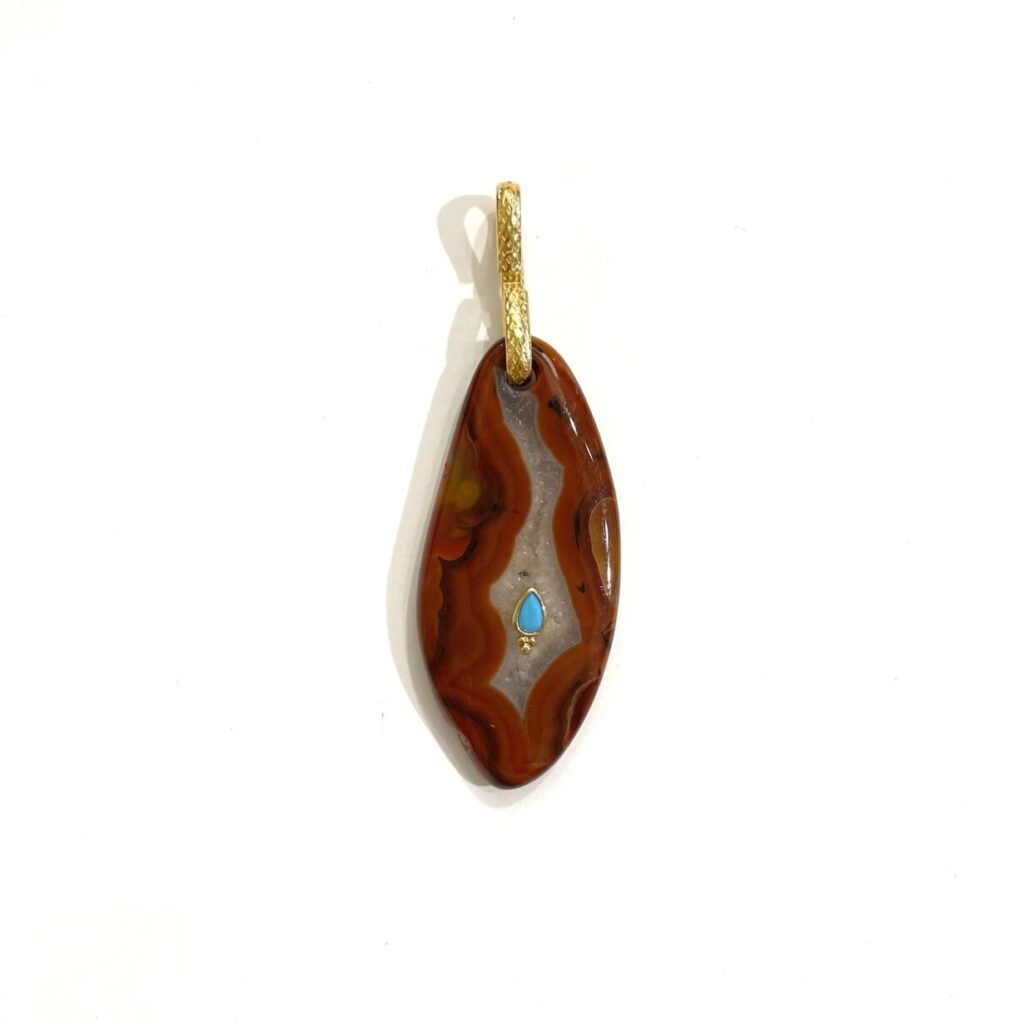 Pendant Agate Brown Turquoise