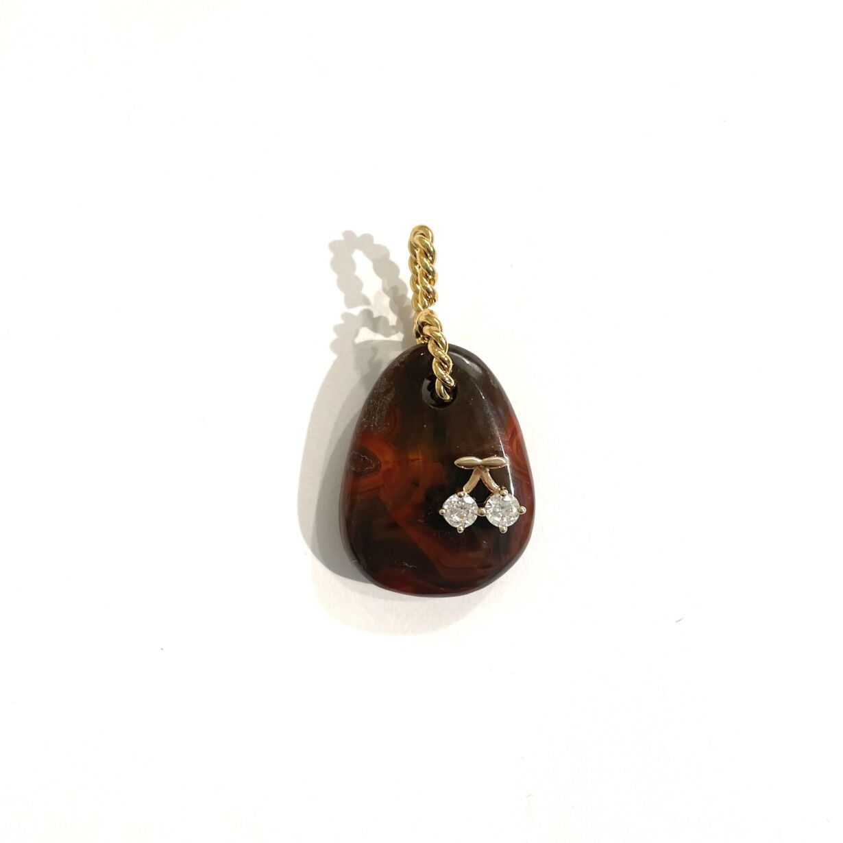 Pendant Agate Brown cherry