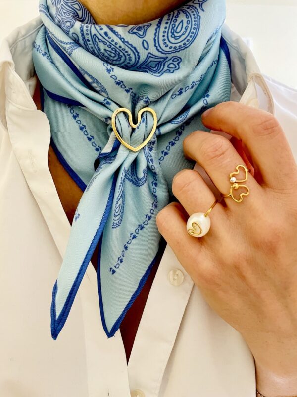 Anneaux de Foulard Coeur Amoureux - 3 tailles