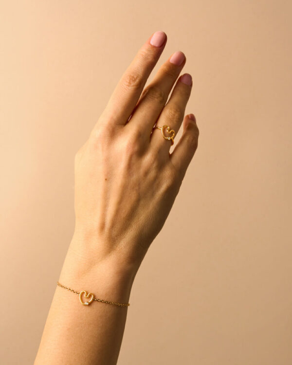 Bracelet chaîne Coeur Amour Serti Diamant
