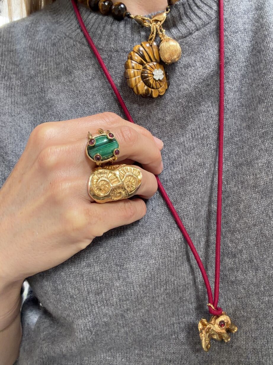 Bague Joy Malachite Grenat