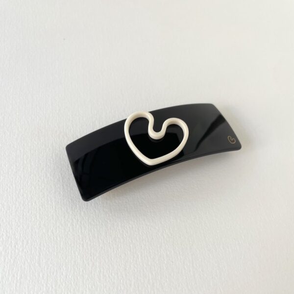 Barrette Coeur Black&White
