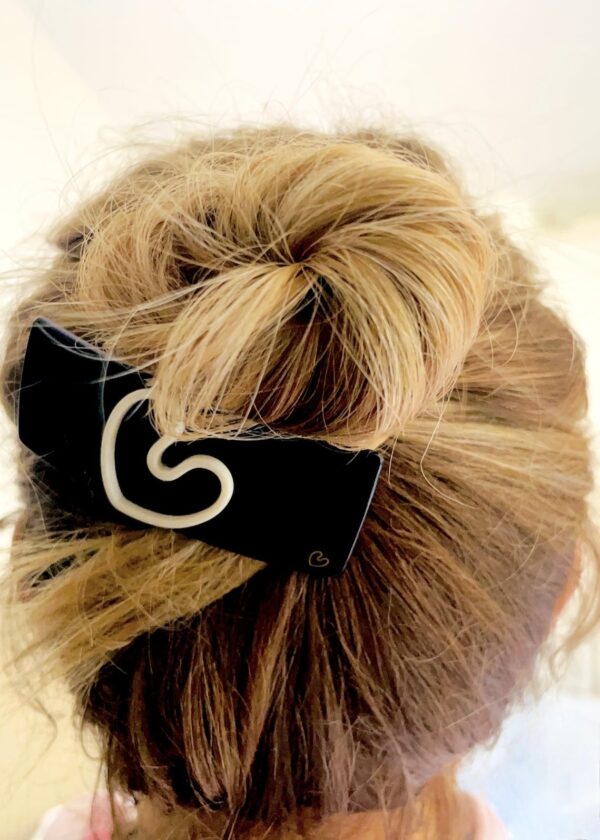 Barrette Coeur Black&White