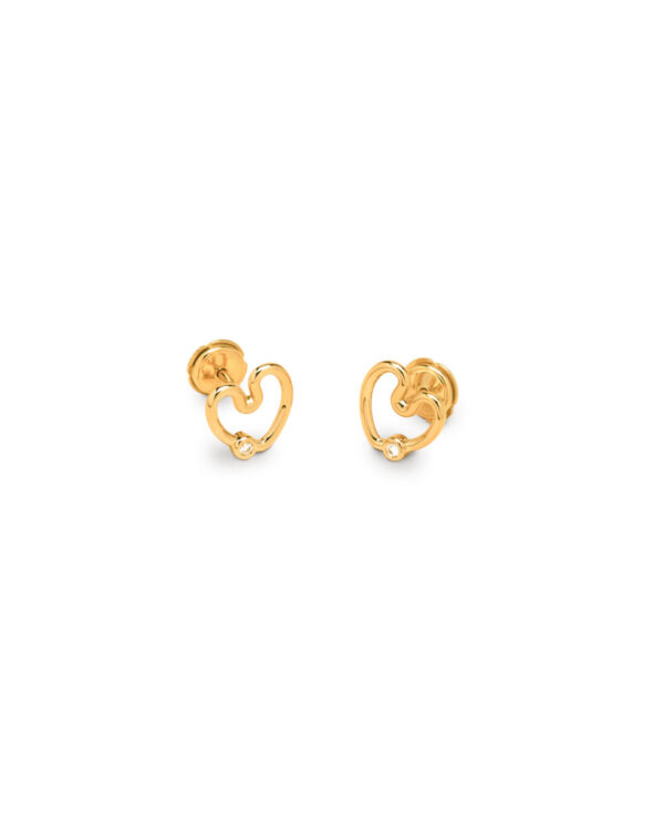 Boucles d'oreilles Coeur Amour Serties Diamant
