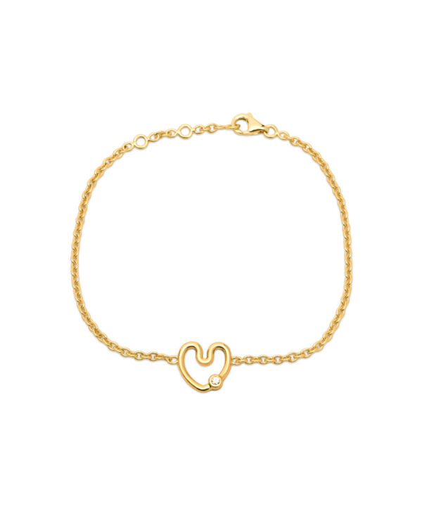 Bracelet chaîne Coeur Amour Serti Diamant