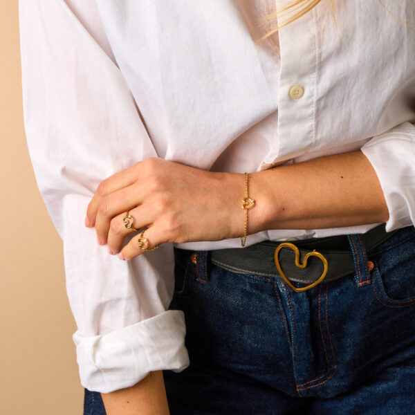 Bracelet chaîne Coeur Amour Serti Diamant