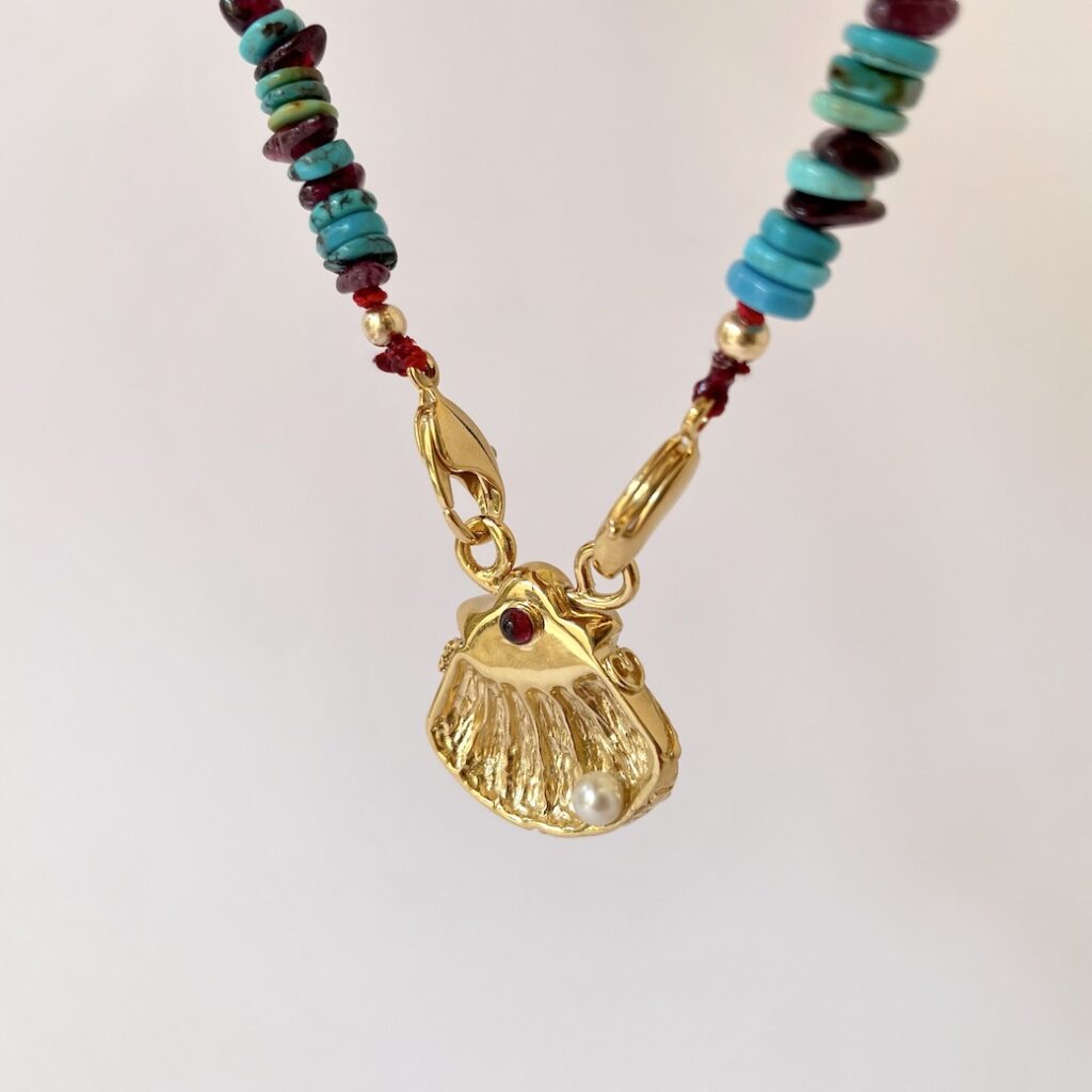 Collier Grenat Turquoise My Secret Shell