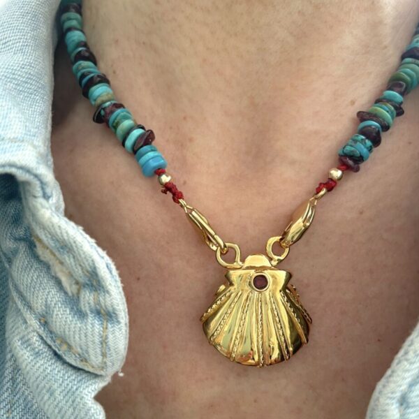 Collier Grenat Turquoise My Secret Shell