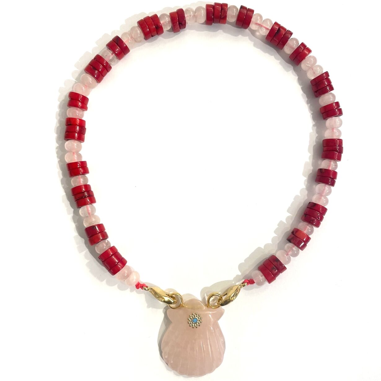 Collier Naya Pink Quartz Bambou