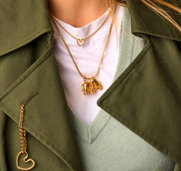 Collier chaîne Coeur Amour Serti Diamant