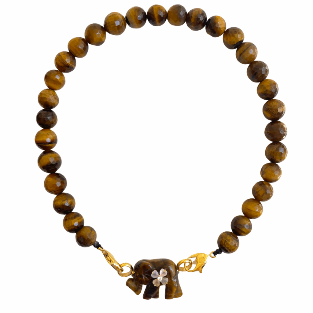 Necklace Tiger Eye Elephant