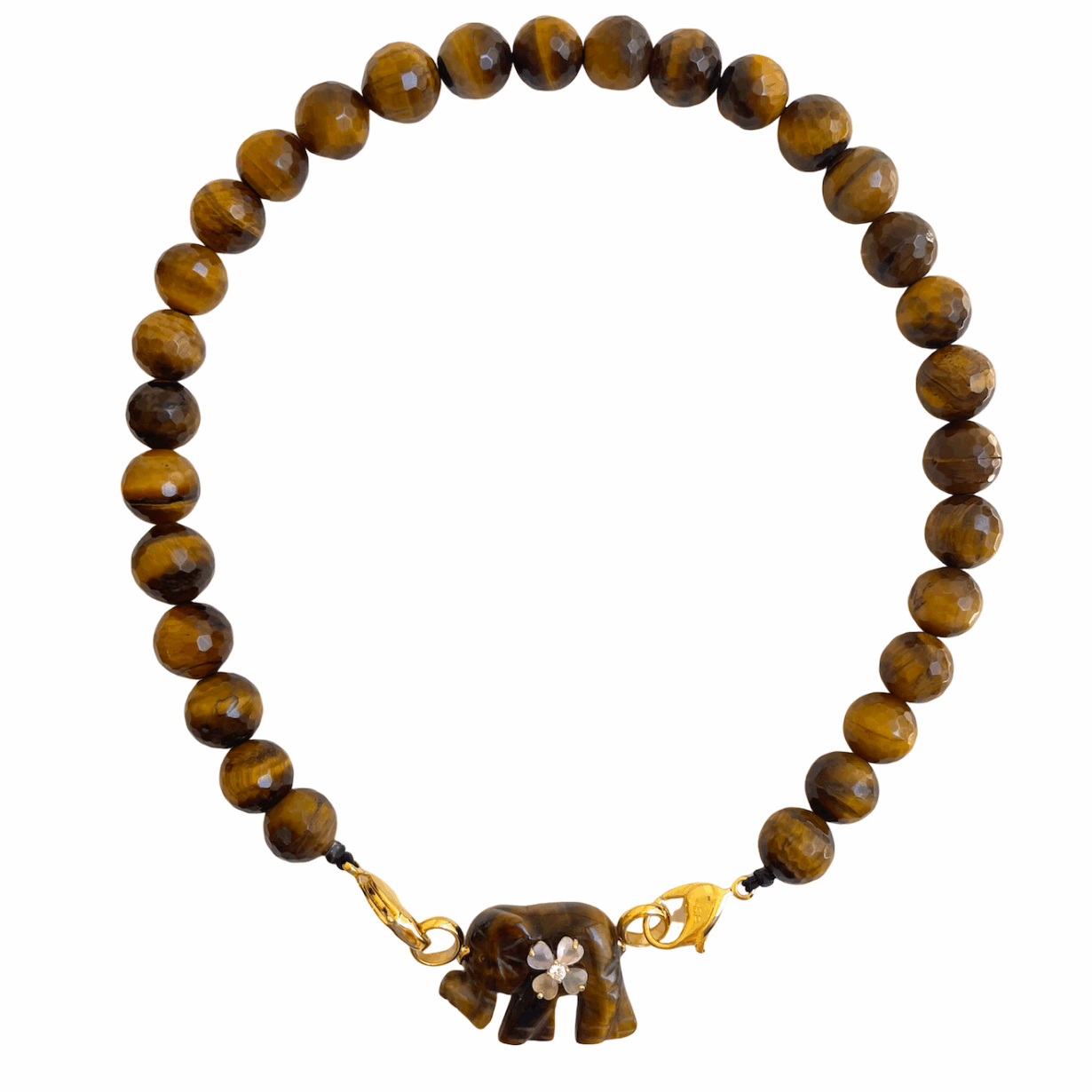 Collier Oeil de Tigre Eléphant