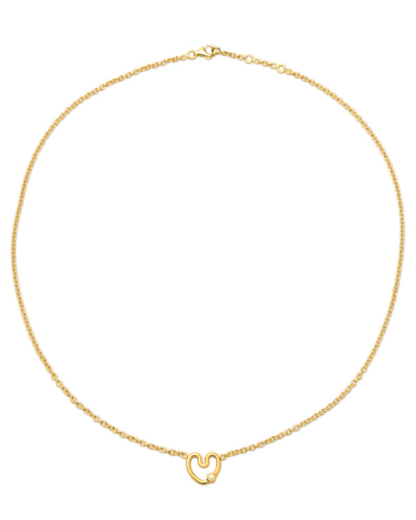 Collier chaîne Coeur Amour Serti Diamant
