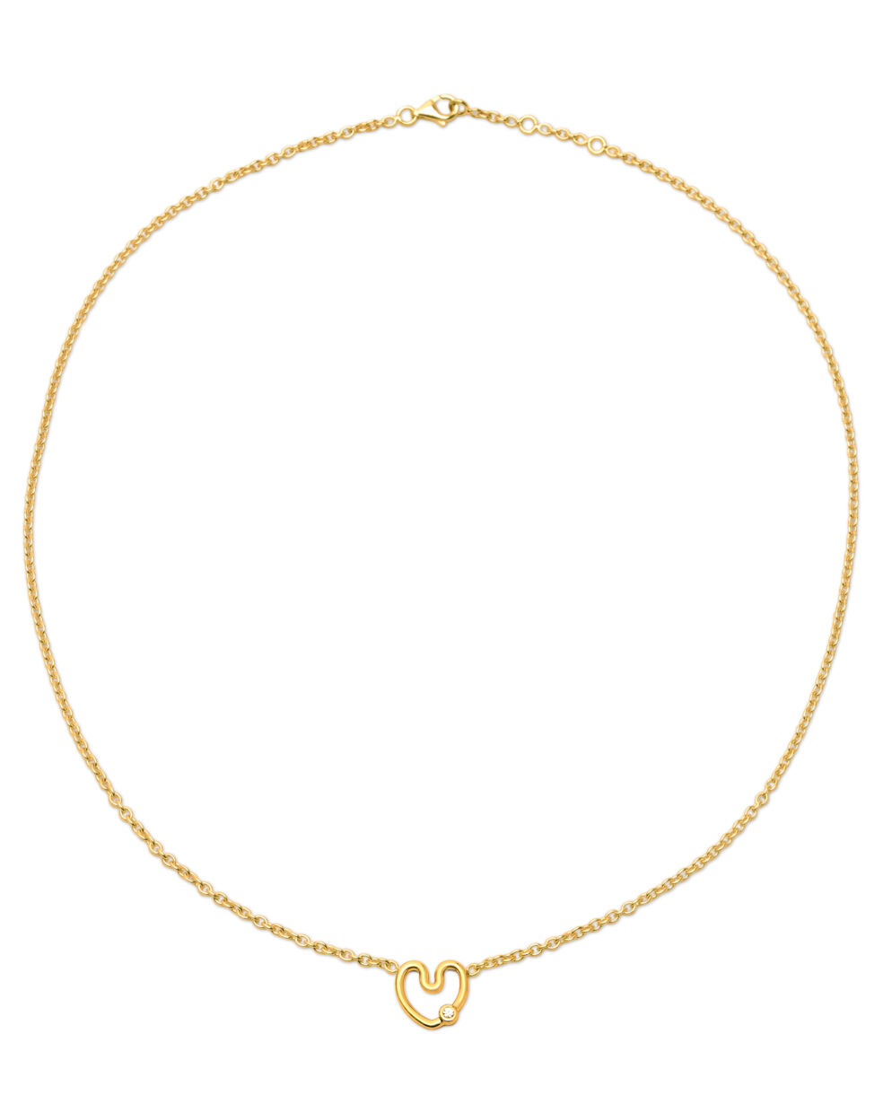 Collier chaîne Coeur Amour Serti Diamant
