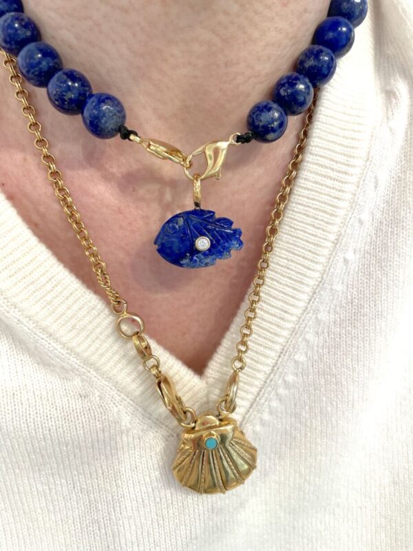 Pendentifs Poissons - Cristal . Citrine . Lapis Lazuli...