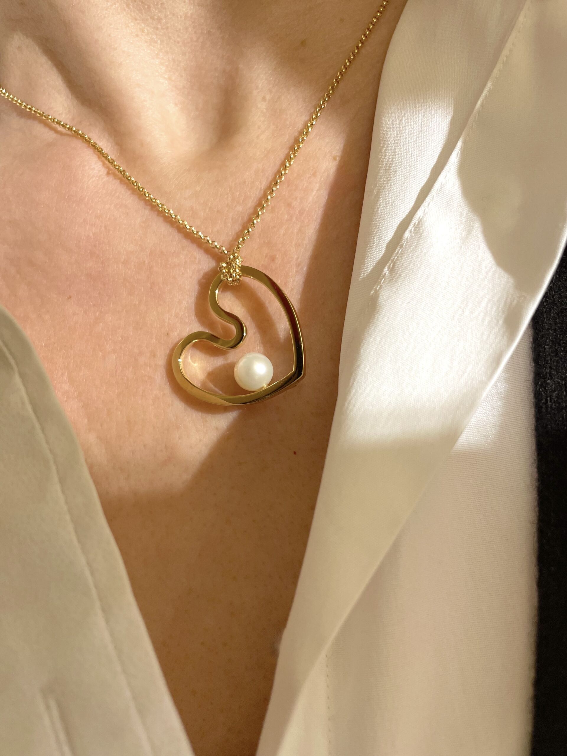 Collier Coeur Amoureux Perle . 2 versions