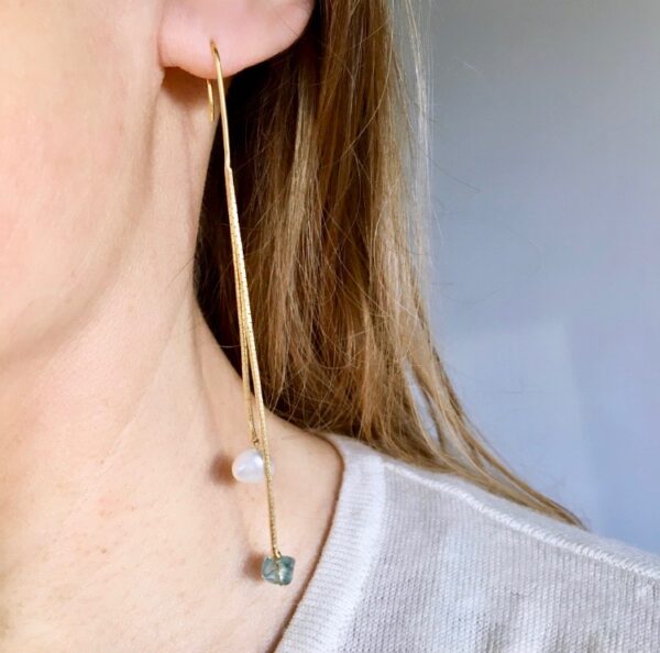 Boucles D'oreilles Longues Marine