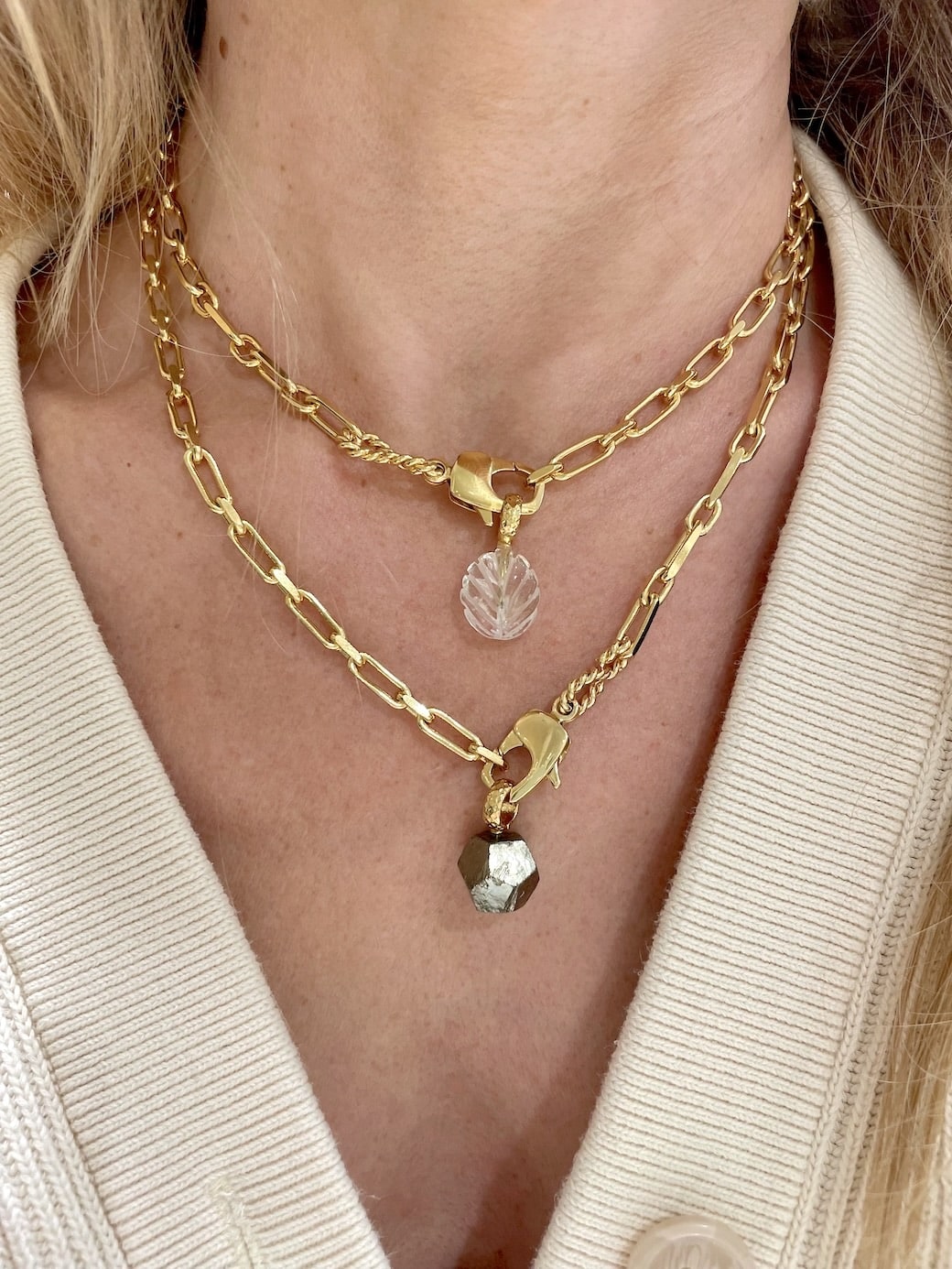 Collier Sande 2 . doré ou argenté