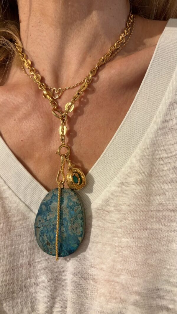 Large Pendentif Jaspe Ocean
