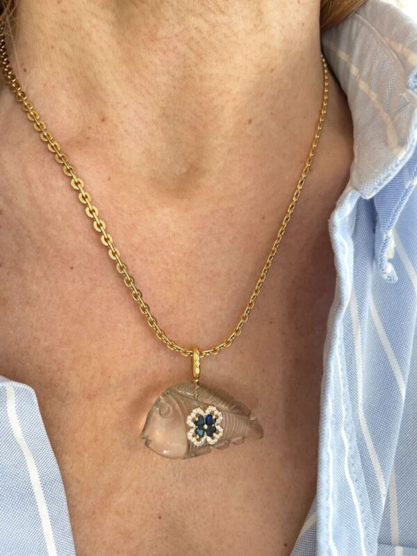 Pendentifs Poissons - Cristal . Citrine . Lapis Lazuli...