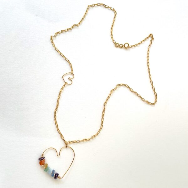 Long Necklace Cœur 7 Chakras