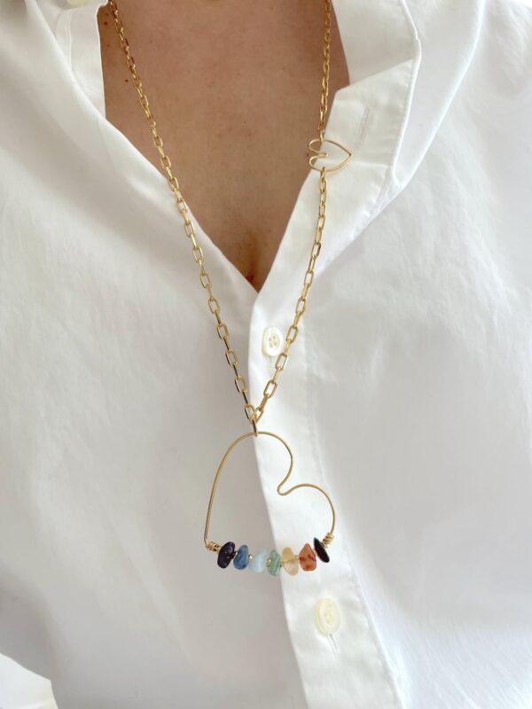 Long Necklace Cœur 7 Chakras