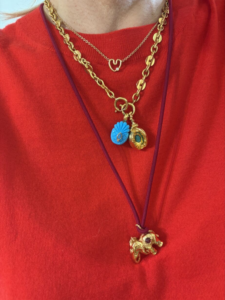 Pendentif Ananas Turquoise . Malachite