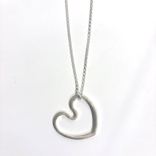Collier sautoir Coeur Amoureux Texturé - XL - Or . Argent