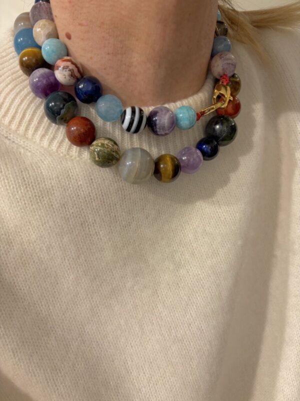 Collier Multi pierres rondes