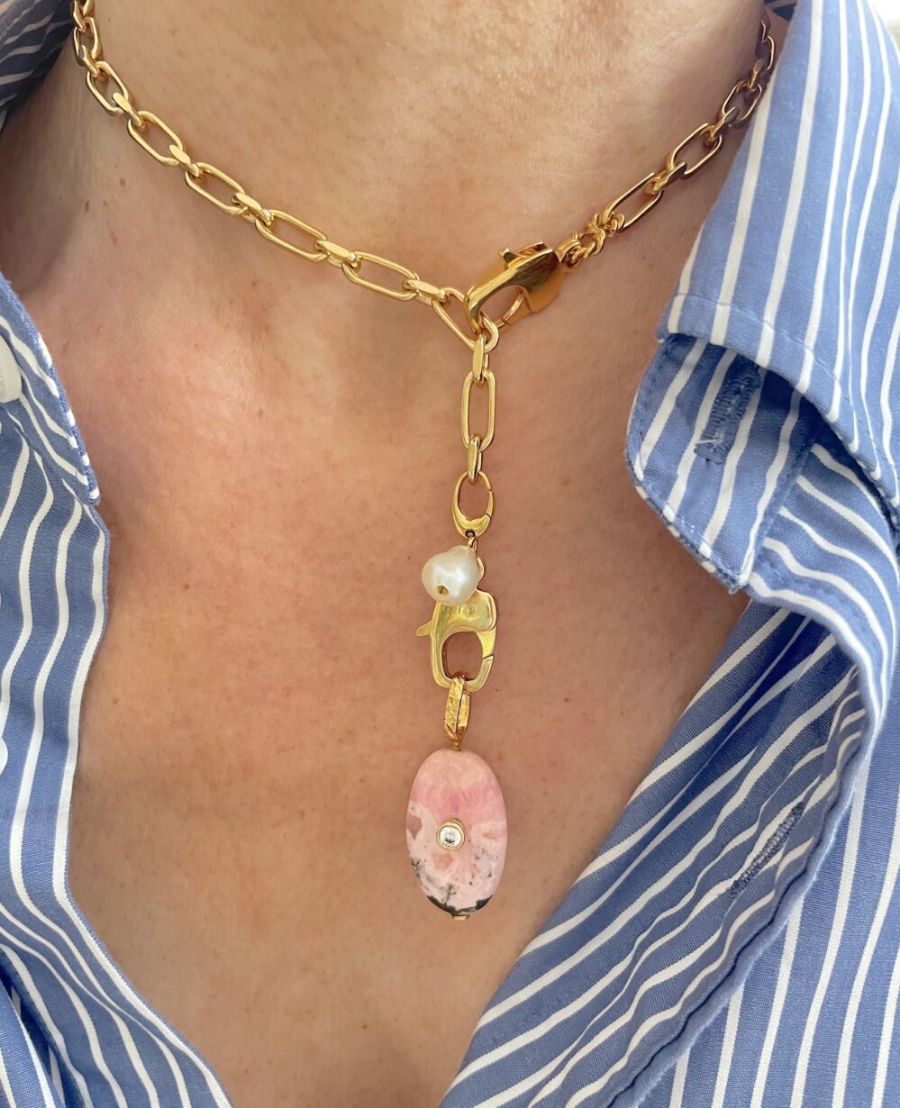 Mousqueton carré perle
