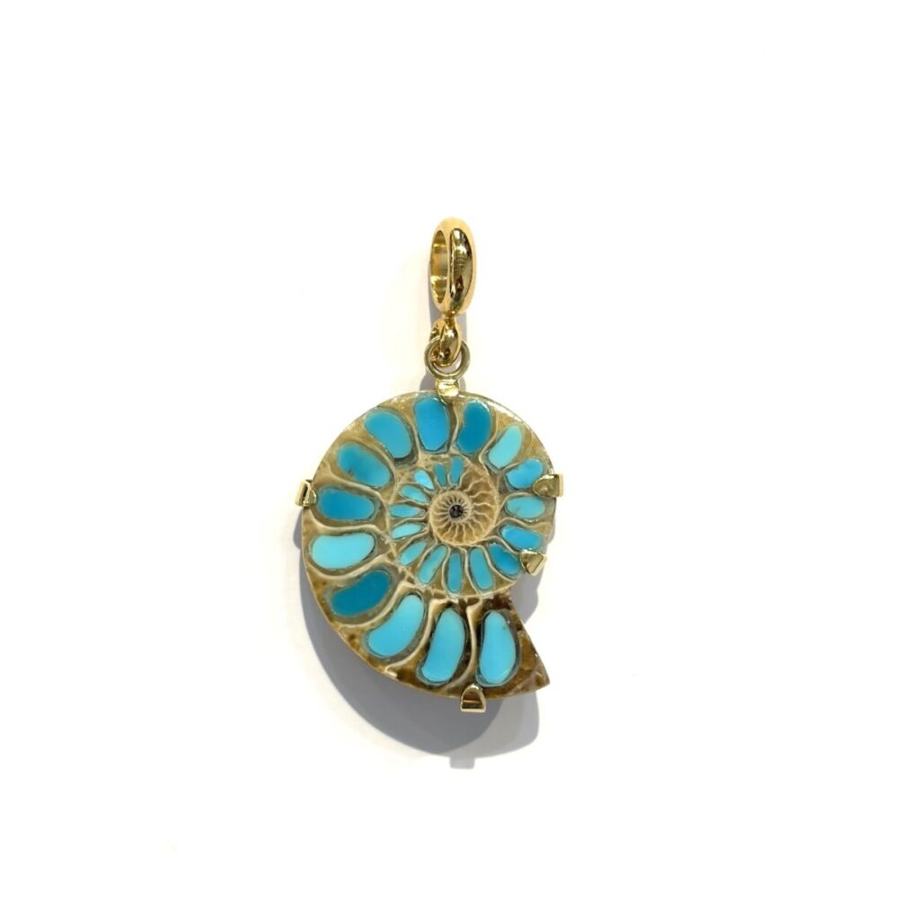 Pendentif Ammonite Turquoise